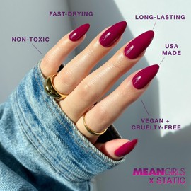 Mean Girls x Static Nails Stop Trying To Make Fetch Happen - Quick Dry Finger Nail Polish - DIY Nail Art Salon - Gift for Women, Girls, Girlfriend, & Wife