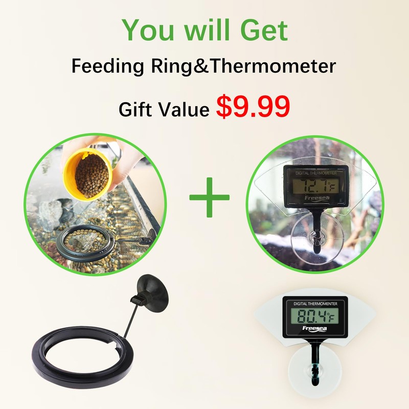 FREESEA Fish Feeder Automatic Dispenser: Aquarium Flakes Food Feeder with