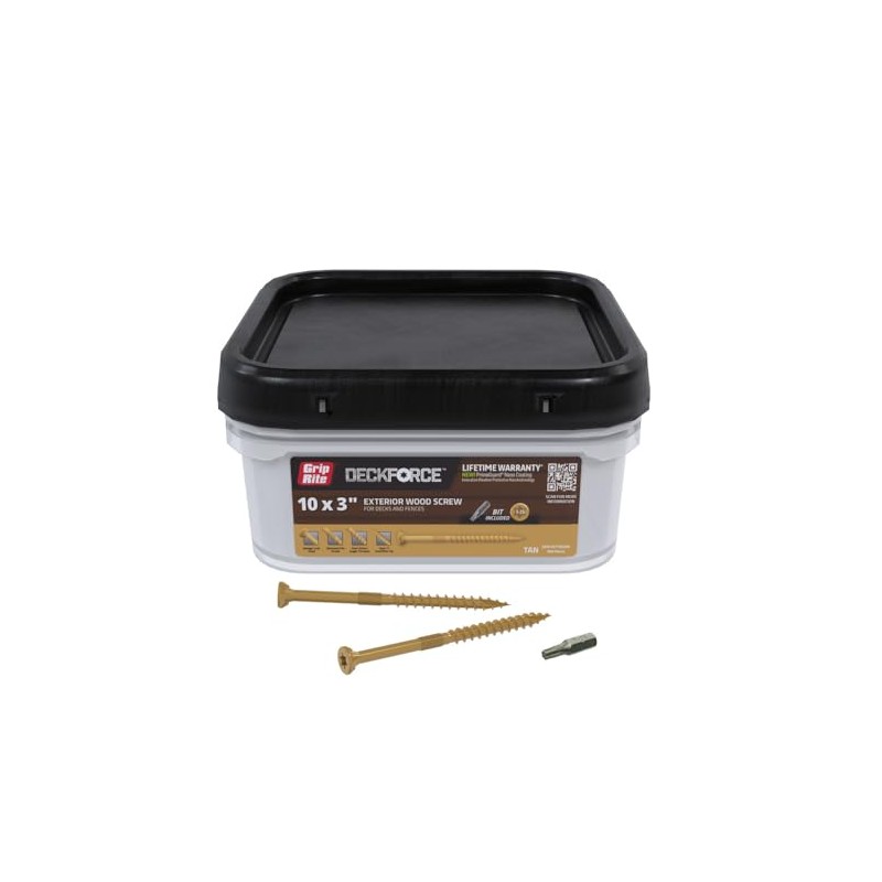 Grip-Rite DeckForce Exterior Wood Screws for Decks and Fences -