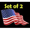 Unbranded American Flag Waving Stickers Self Adhesive Car Window Set