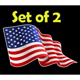 Unbranded American Flag Waving Stickers Self Adhesive Car Window Set of 2 USA Old Glory