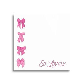 Clairmont & Co Decorative Hanging Dry Erase Memo Board, 8 x 8 Inch Tempered Glass, So Lovely Pink Bows