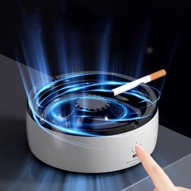Hopanrel 2 in 1 Air Purifier Ashtray, Home Living Room Office Car Smoking USB Rechargeable Electric Ashtray(White).