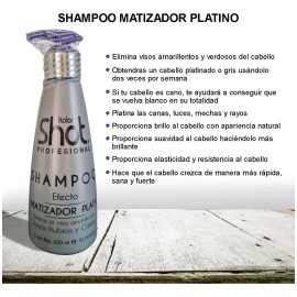 Shampoo matizador plata kolor shot para cabello blanco gris beige elimina vizo amarillo verde y naranja                                               