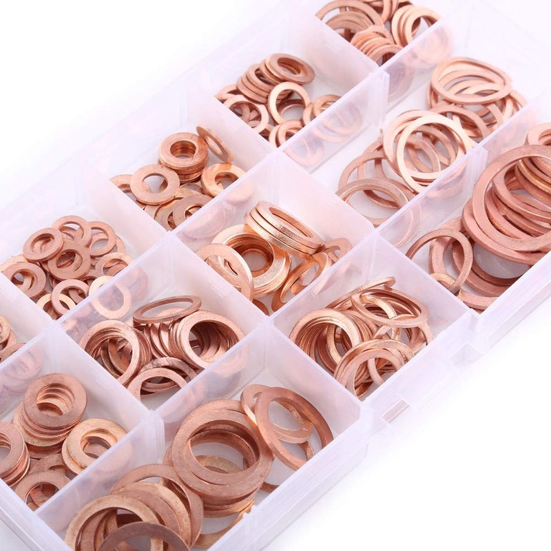 Metal Washer 280 Pieces 12 Sizes Copper Flat Washers with