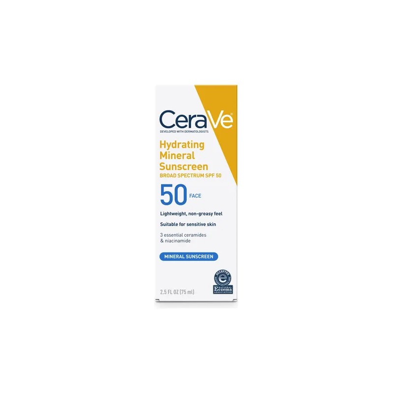Cerave Hydrating Face Sunscreen Spf 50, Mineral Ligero
