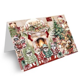 Christmas Winter Critter Siberian Husky Dog Greeting Cards - Adorable Pets Invitation Cards with Envelopes - Pet Artwork Christmas Greeting Cards (50 Greeting Card)