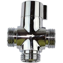 Hochwertiges Umstellventil 1/2 Zoll Außengewinde zu 1/2 Zoll Außengewinde – Massives Messing, Hochglanzverchromt, Umschalter für Aufputzinstallation,für Badezimmer und Küche (Modell Ventil08)