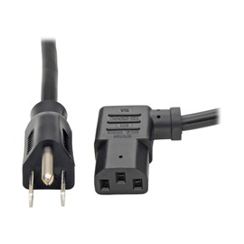 Tripp Lite Standard Computer Power Cord 10A,18AWG (NEMA 5-15P to Left Angle IEC-320-C13) 6-ft.(P006-006-13LA),Black
