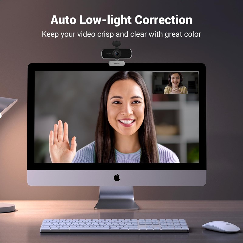UGREEN Webcam for PC, Full HD 1080P/30fps Webcam for Laptop,