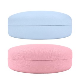 CHZZMS 2 PACK Large Hard Shell Sunglasses Case, Protective Case For Sunglasses and Eyeglasses (blue+pink)