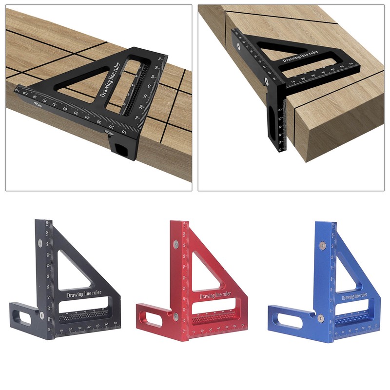 6Pcs 3D Multi Angle Measuring Ruler Aluminum Alloy 45 90