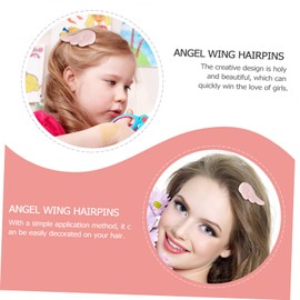 SAFIGLE 3 Pairs of Plush Wing Hairpins Light Pink Decorative Hair Accessories for Girls Cute Party Hair Clips Wing Design
