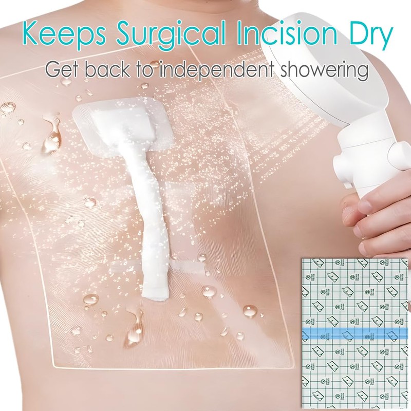 Waterproof Dialysis Catheter Shower Cover Large Coverage Shields for Peritoneal
