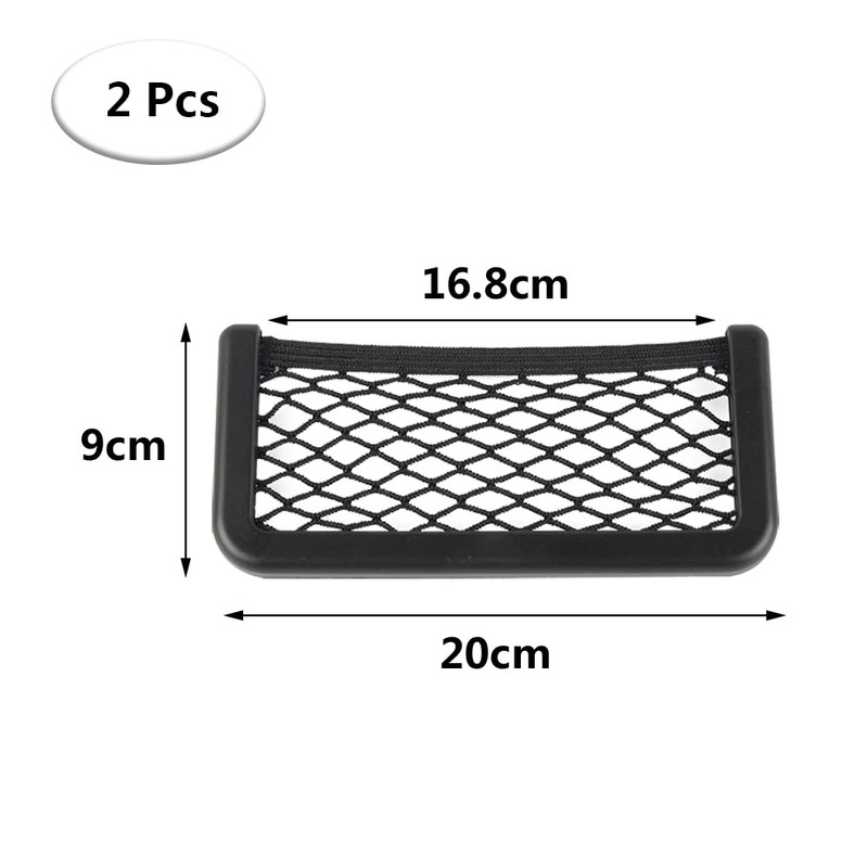 2 Pcs Car Storage Net Bags Black Mesh Organizer Nets