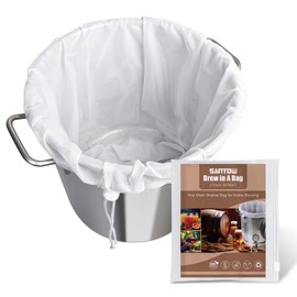 SANTOW - Bolsas coladoras de malla, bolsa de malla reutilizable para elaboración en casa, paquete de 2 bolsas de filtro extra grandes para cerveza, nueces, leche, cerveza fría, prensa de vino de