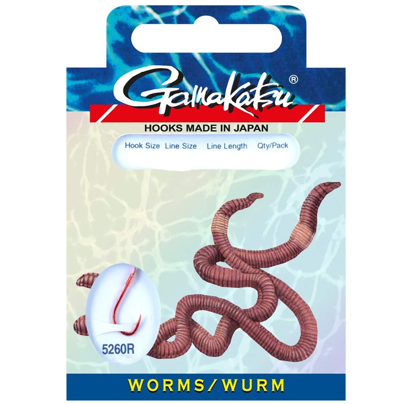 Gamakatsu tied hooks BKD - 5260R Wurm Size 6