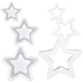 Tioncy 3 Sizes Star Concrete Mold Candle Jar Mold 3D Pentagram Shaped Silicone Mold for Home DIY Concrete Cement Jesmonite Raysin Epoxy Resin Casting Mould Christmas Star
