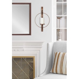 Kate and Laurel Doria Transitional Metal Wall Sconce, 12 x 22, Bronze, Chic Sconce and Candle Holder for Wall