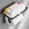 AIDILI Matte Black Toilet Paper Holder with Phone Shelf, Adhesive