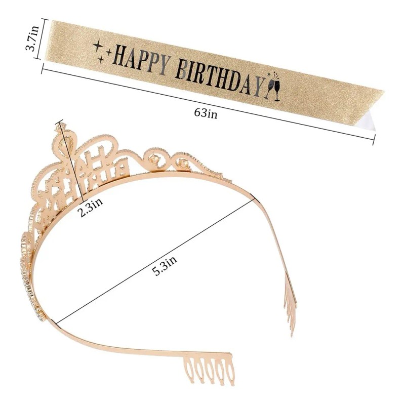 Coronas Y Faja De Feliz Cumpleaños Regalos De Cumpleaños