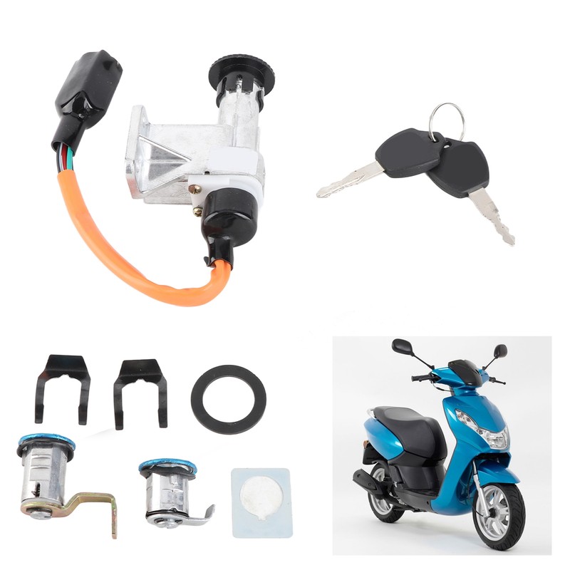 Ignition Switch Assembly Stainless Steel for Chinese GY6 Electric Scooter