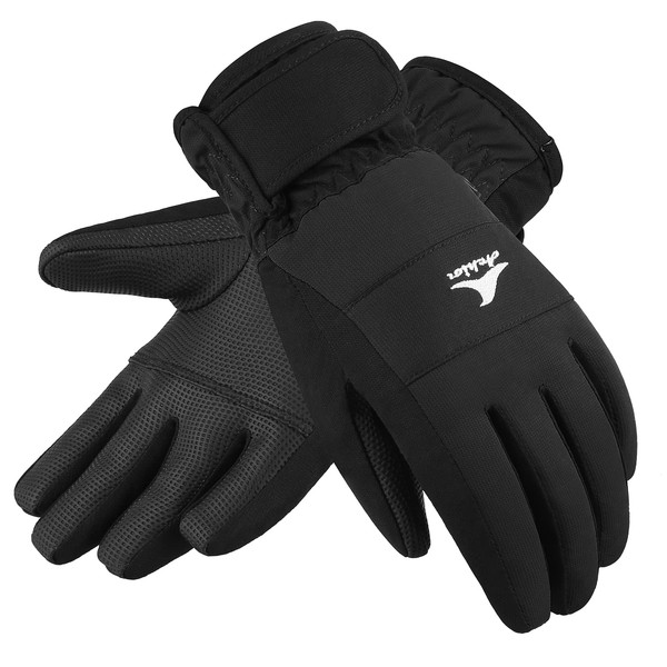 Achiou Kids Ski Gloves, Waterproof Winter Snow Gloves for Kids, Touchscreen Warm Snowboard Gloves for Boys Girls Children Skiing Cycling