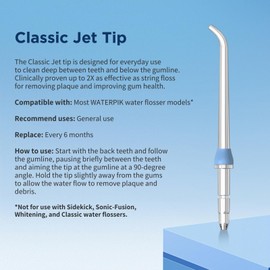 Replacement Heads for Waterpik, Replacement Picks for Water Pik Water Flosser (8 Classic Jet Tips + Storage Case + Travel Case)