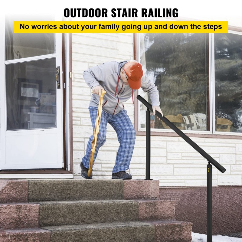 VEVOR Outdoor Stair Railing Kit, 5 FT Handrails 0-5 Steps,