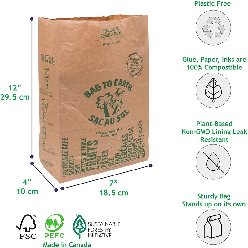 Bag to Earth -Kitchen Food Waste Bag, Set of 2