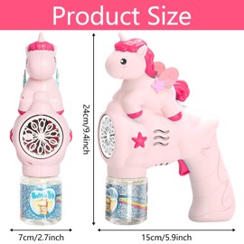 Automatic Bubble Gun, Unicorn Bubble Machine for Children with Bubble Refill Bottle, Bubble Gun, Bubble Gun Machine, Machine Gun for Children for Birthday Wedding