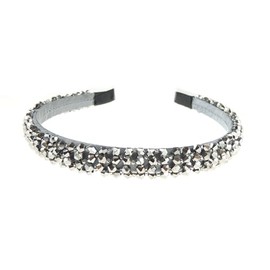 Rhinestone Jeweled Crystal Diamante Embellished Womens Girls Bridal Wedding Formal Occasion Birthday Christmas Prom Party Alice Band Headband Hairband Hair Accessory (Silver)