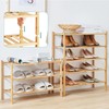 viewcare 4-Tier Bamboo Shoe Rack for Entryway, Stackable | Foldable