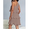 ZESICA Women's 2024 Summer Sleeveless Mini Dress Boho One Shoulder