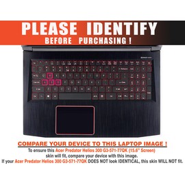 Decalrus - Protective Decal for Acer Predator Helios 300 G3-571 (15.6" Screen) Laptop Blue Carbon Fiber Skin case Cover wrap CFPredatorHelios300_G3-571Blue