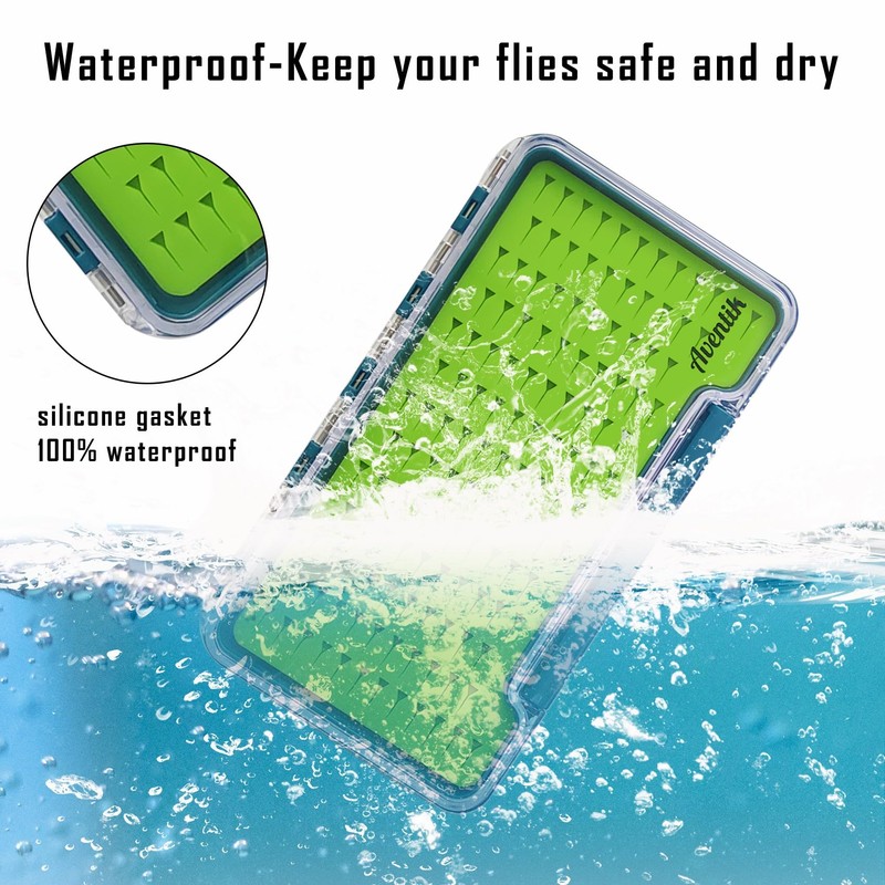 Clear Waterproof Fly Fishing Box Super Slim Silicone Fly Hook