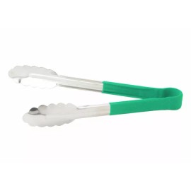 Winco UTPH-9G, 9-Inch Utility Tong with Polypropylene Green Handle