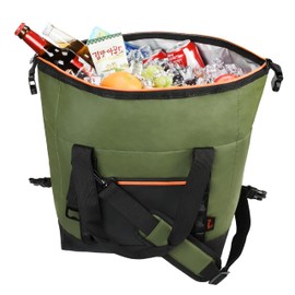 Tirrinia Insulated Soft Cooler Bag- 30 cans Leakproof Camping Ice Chest Box with Bottle Opener, Portable Cooler Box for Lunch, Picnic, Drink, Travel, Fishing