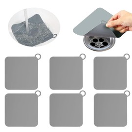 6 Piezas Tapón de Silicona para Desagüe de Suelo15*15CM - Tapa Coladeras para Regadera,Cubierta Desodorizante de Alcantarillado, Alfombra Antiolor de Alcantarillado para Cocina,Baño,Lavadero（Gris）