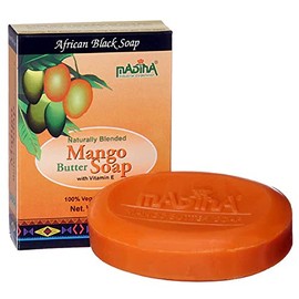 Madina Mango Butter Soap with Vitamin E 3.5 Oz African Black Soap by Madina Mango Butter Soap with Vitamin E 3.5 Oz African Black Soap                