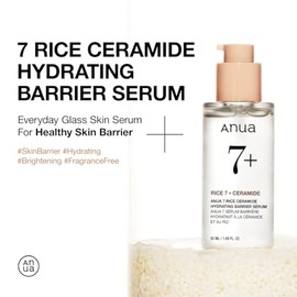 Anua Rice Ceramide 7 Hydrating Barrier Serum, Moisturizing Face Serum, Non-comodogenic, Hyaluronic Acid, Niacinamide, Lightweight, Fragrance Free, Sen