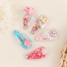 Brcowdp 20 metal snap hair clips cute candy color design resin cartoon decorative hair clips suitable for girls children and babies