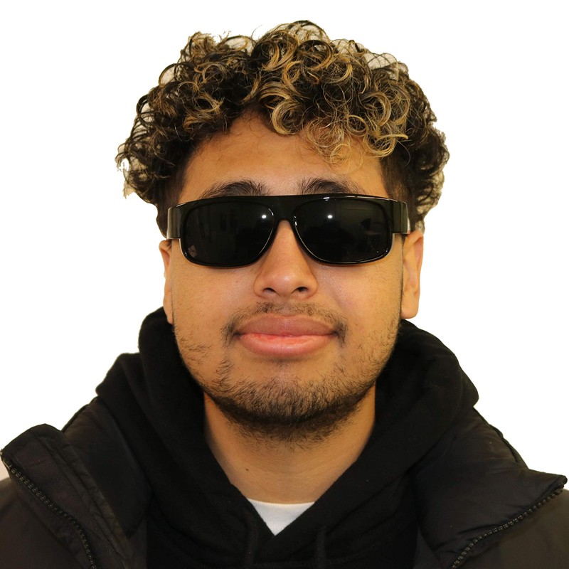 ShadyVEU Rectangular Dark Lens Sunglasses UV Protection Spring Hinge Classic