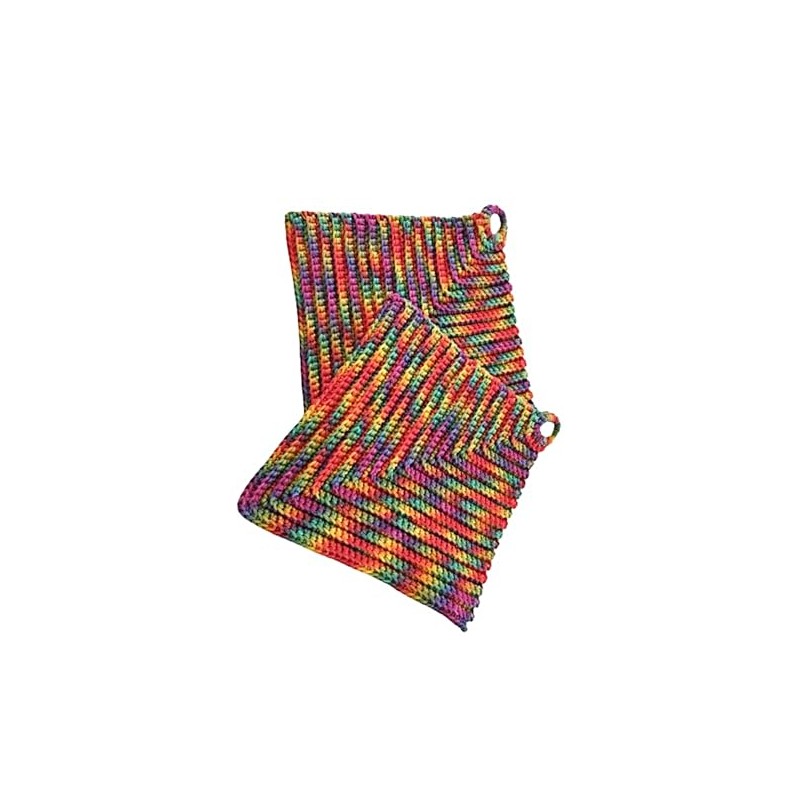 dicke klassische gehäkelte Topflappen, ca. 19 x 19 cm -
