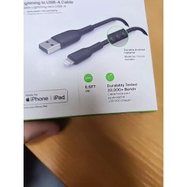Belkin BOOST CHARGE Braided Lightning to USB-A ChargeSync Cable 6.6 ft. Black