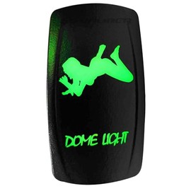50 Caliber Racing 50 Caliber Racing 20A 12V Waterproof Automotive Rocker Switch ON/Off - Green Dome Light Girl -UTV, Auto, Boat (5362A26 Green)