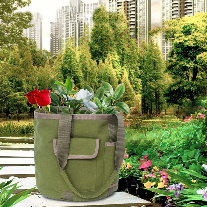 Jaugufiy Multifunction Garden Tools Bucket Bag with Pockets Bucket Tool