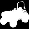 Decal Stickers of Tractor (White) (Set of 2) Luxury Weatherproof
