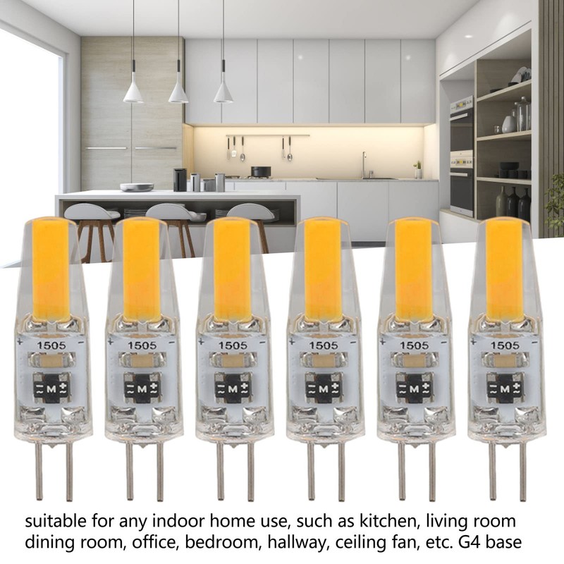 FTVOGUE 6Pcs G4 Light Bulb Aluminum Dimmable 2W 180lm LED