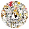 Cute set of 50 character stickers, DIY collection, diary, suitcase,